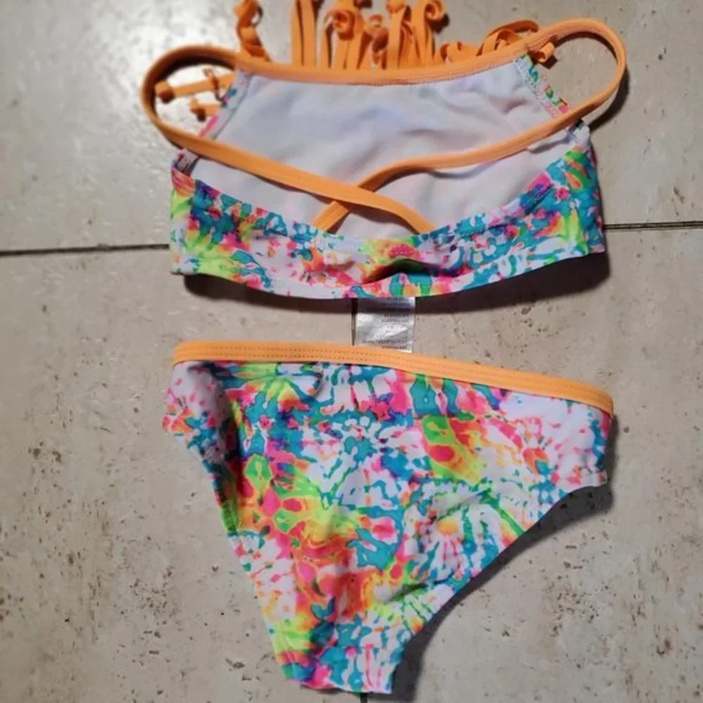 Multicolor Tankini Swimsuit‎ Size 4 Fringe Beach Swim